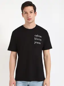 Calvin Klein Jeans Men Typography Printed Round Neck Cotton T-shirt