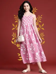 Anouk Floral Printed A-Line Ethnic Dress