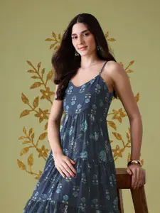 Anouk Floral Printed Ethnic Dress