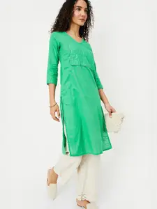 max Sequinned V-Neck Straight Kurta