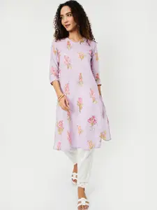 max Floral Printed Cotton Straight Kurta