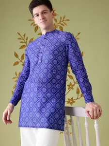 Anouk Mandarin Collar Bandhani Printed Kurta