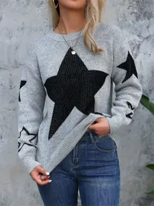 StyleCast x Revolte Women Geometric Ribbed Pullover