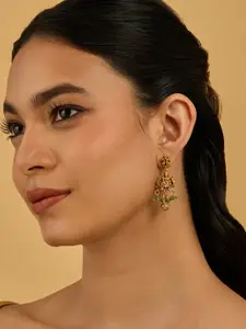 Kushal's Fashion Jewellery Gold-Plated Contemporary Drop Earrings