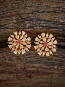Kushal's Fashion Jewellery Embellished Bridal 92.5 Gold-Plated Contemporary Studs