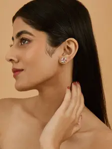 Kushal's Fashion Jewellery Gold-Plated Cubic Zirconia Embellished Bridal Ring Nosepin