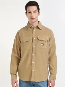 Tommy Hilfiger Men Solid Cord Relaxed Fit Casual Shirt
