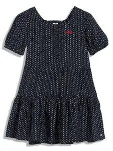 Tommy Hilfiger Girls Polka Dot Printed Fit & Flare Dress