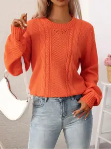 StyleCast x Revolte Women Cable Knit Pullover