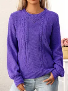 StyleCast x Revolte Women Cable Knit Pullover