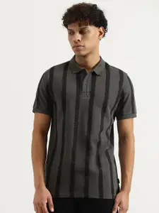 United Colors of Benetton Men Striped Polo Collar Pure Cotton T-shirt