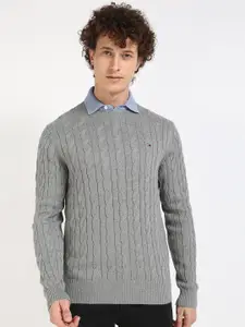Tommy Hilfiger Men Cable Knit Cotton Pullover