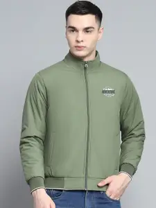 Monte Carlo Men Mock Collar Solid Casual Bomber Lightweight Jacket