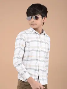 Crimsoune Club Boys Classic Spread Collar Tartan Checked Cotton Casual Shirt