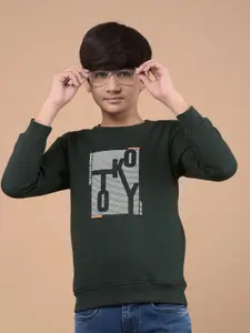 Crimsoune Club Boys Cotton Typography Printed Sweatshirt