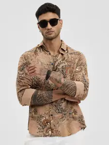 Snitch Men Smart Fit Spread Collar Floral Printed Casual Shirt
