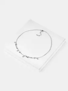 SHAYA 925 Sterling Silver Cubic Zirconia Stone Studded Back To Hogwarts Necklace