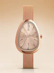 CARLINGTON Women Dial & Stainless Steel Straps Analogue Watch Iconic 2047 Rose Gold