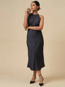 Chemistry Women Print Halter Neck Sheath Midi Dress