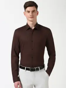 Peter England Men Spread Collar Micro Ditsy Printed Cotton Slim Fit Formal Shirt