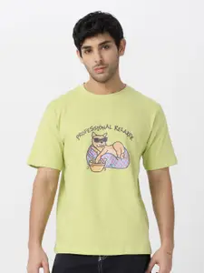 The Souled Store Men Typography Printed Round Neck Cotton T-shirt