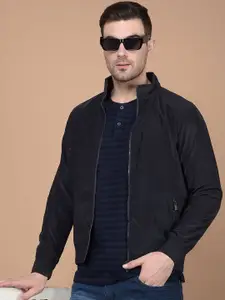 Crimsoune Club Men Mock Collar Solid Casual Lightweight Bomber Jacket