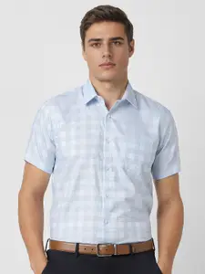 Van Heusen Men Spread Collar Tartan Checked Cotton Formal Shirt
