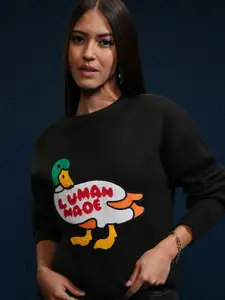 ESPYR By Tokyo Talkies Tokyo Talkies Women Embellished Round Neck Sweater