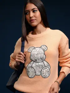 ESPYR By Tokyo Talkies Women Embellished Round Neck Sweater