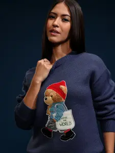 ESPYR By Tokyo Talkies Women Embellished Round Neck Sweater