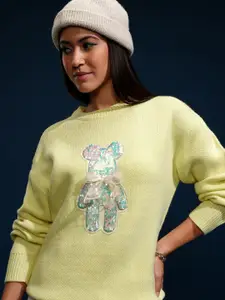 ESPYR By Tokyo Talkies Women Embellished Round Neck Sweater