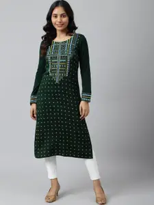 AURELIA Geometric Printed Acrylic Straight Kurta