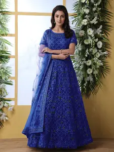 APNISHA Women Floral Embroidered Fit & Flare Ethnic Dress