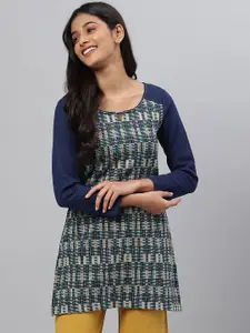 AURELIA Geometric Printed Straight Kurta