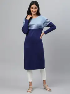 AURELIA Striped Printed Straight Kurta