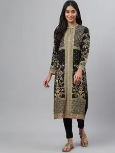 AURELIA Floral Embroidered Keyhole Neck Thread Work Kurta