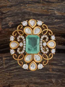 Kushal's Fashion Jewellery Embellished Bridal Victorian-Plated  Adjustable Finger Ring