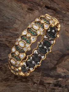 Kushal's Fashion Jewellery Victorian-Plated Kundan Studded Bangle