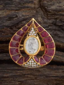 Kushal's Fashion Jewellery Embellished Bridal Victorian-Plated Adjustable Finger Ring