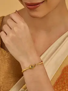 Kushal's Fashion Jewellery Gold-Plated Kundan Kada Bangle