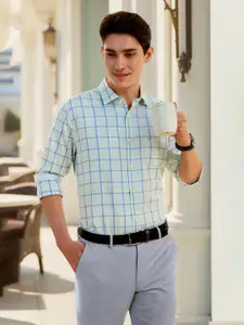 Allen Solly Men Spread Collar Tartan Checked Cotton Casual Shirt