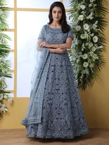 JULEE Women Floral Embroidered Fit & Flare Maxi Dress