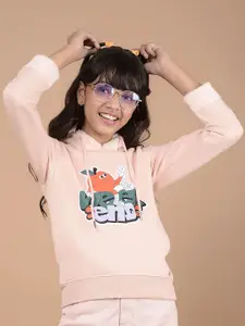 Crimsoune Club Girls Printed Hooded Sweatshirt