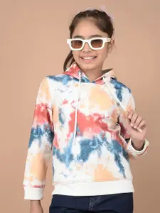 Crimsoune Club Girls Abstract Printed Hooded Sweatshirt