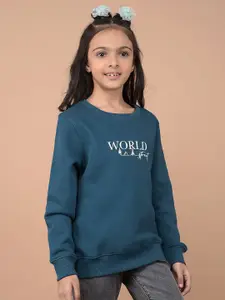 Crimsoune Club Girls Printed Round Neck Pullover Sweatshirt