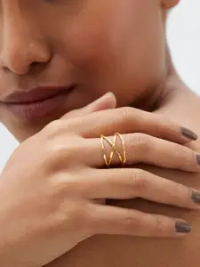 Ethnic Andaz Gold-Plated Adjustable Finger Ring
