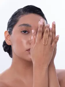 Ethnic Andaz Gold Plated Textured Finger Ring