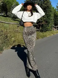 StyleCast x Revolte Women Leopard Printed Pencil Midi Skirt