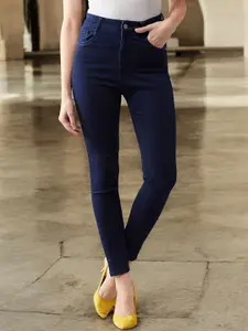 DOLCE CRUDO Women Skinny Fit High-Rise Stretchable Jeans