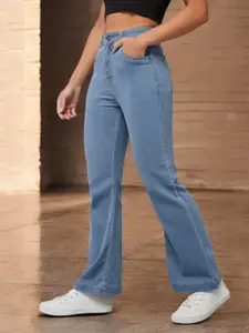 DOLCE CRUDO Women Bootcut High-Rise Light Fade Stretchable Jeans